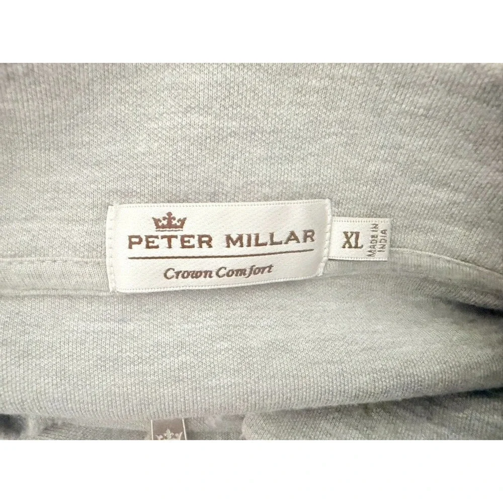 Peter Millar Pullover Mens XL Gray Perth Performance 1/4 Zip Crown Sport Golf